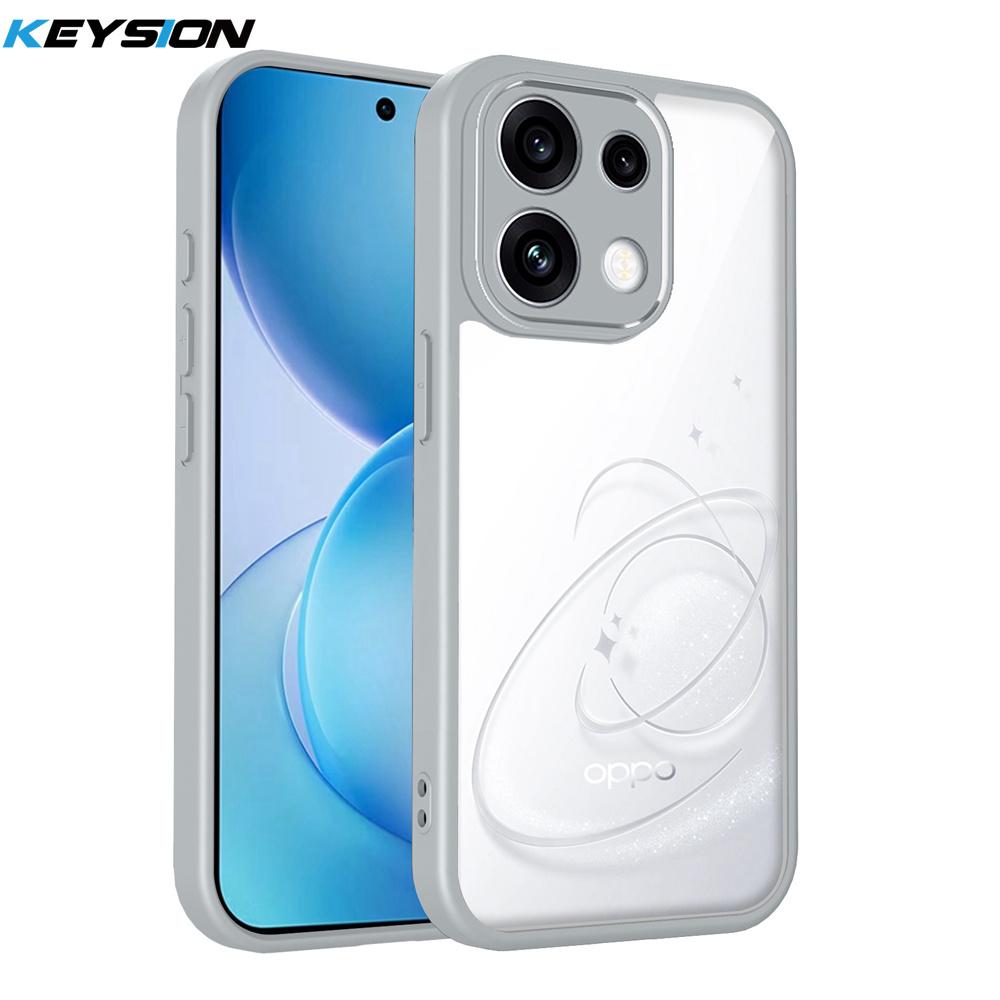 KEYSION Transparent Phone Case for OPPO Reno16 Pro 5G Soft Silicone+PC HD Clear Shockproof Phone Back Cover for OPPO Reno16 F 5G