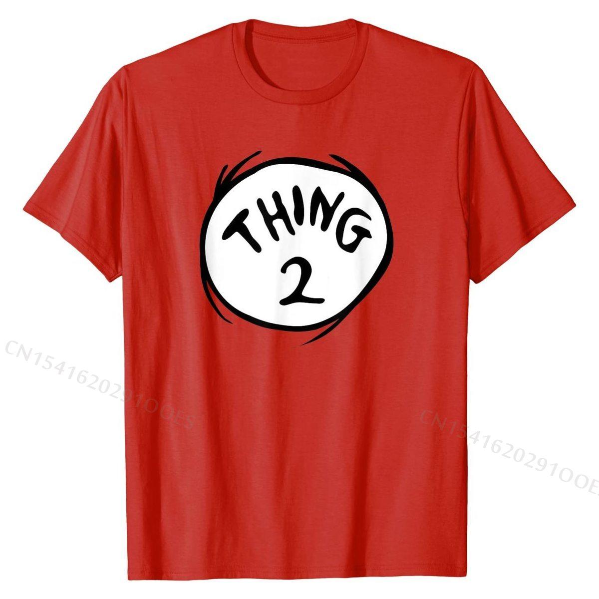 

Thing 2 Emblem RED T-shirt T-Shirt Cotton Top T-shirts for Men Printed Tops Tees Faddish Printed S