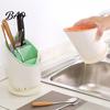 Modern Kitchen Gadget Storage Multi-compartment Draining Chopstick Holder, Plastic Utensil Organizer with Drain Removable Tool Tray, Compact