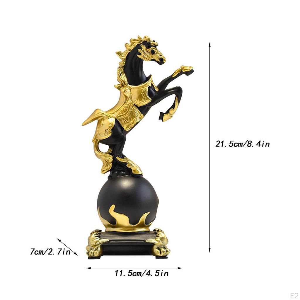 Sculpture Brass Horse Figurine Tabletop Ornament for Bedroom Living Room Desk Centerpiece Home