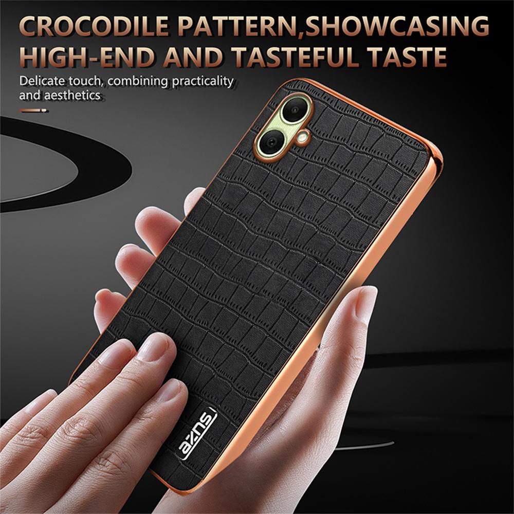 AZNS For Samsung Galaxy A07 4G Case Electroplating Crocodile Texture PU+TPU Phone Cover