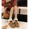 Fleece Snow Boots Women's 2026 New Winter Thickened Warm Wool Cotton Shoes Thick-soled Versatile Height-increasing Short Boots