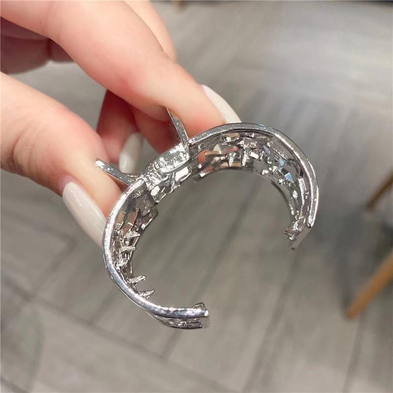 New Pearl Rhinestone Hair Claws Girl High Ponytail Clip Fixed Hairpin Fashion Hair Accessories Headwear