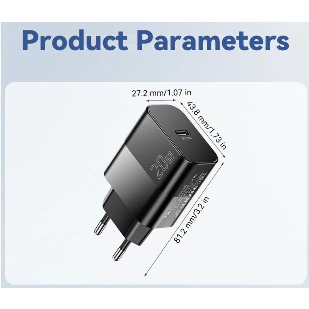 Essager 20W USB Type C GaN Charger Portable USB C Travel Charger Support Type C PD Fast Charging For Phone 16 15 14 13 Pro Max