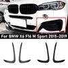 Front Bumper Air Vent Cover Trim For BMW X6 F16 M Sport 2015- Gloss Black/Carbon Fiber Look Intake Frame Spoiler Splitter