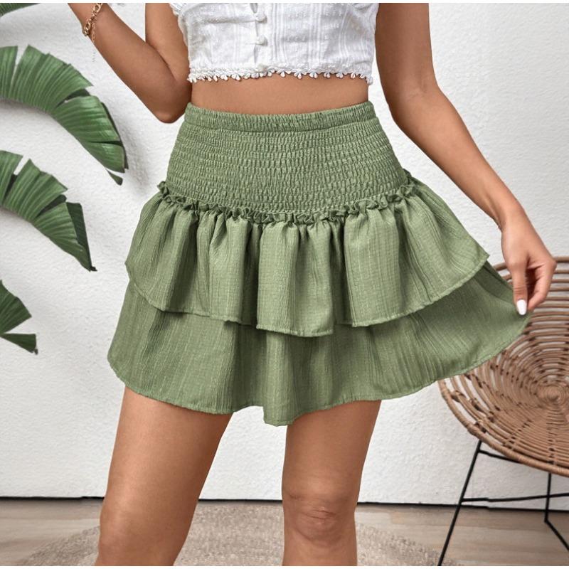 Women's Skirt Summer Short Skirt Pleated Layered Skirt Women's