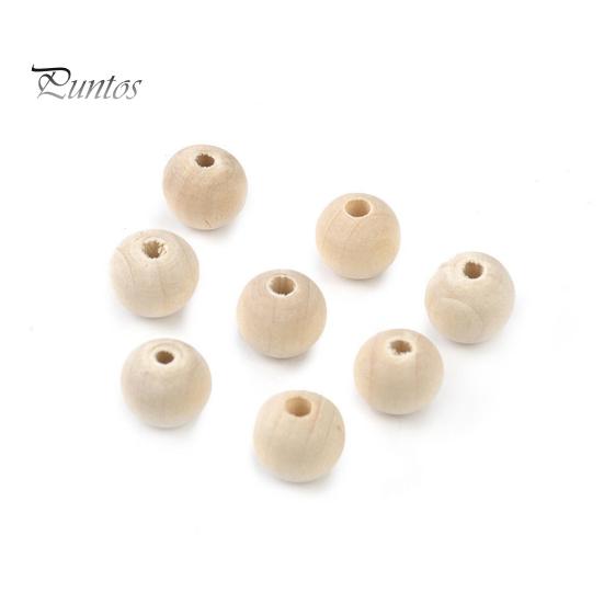 100Pcs 6/8/10/12/14mm Wooden Loose Beads for DIY Jewelry Earring Bracelet Craft