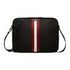 Zipper Closure Brand Logo Fabric Crossbody Bag Men Bags Black 6310361
