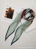 Chinese New Year Korean rhombus decorative small silk scarf, hot ins striped small scarf contrasting color fashionable rhombus silk scarf