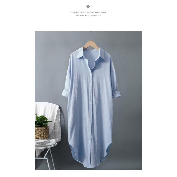 WTEMPO Women's Shirt Solid Color Top Medium Long Loose Shirt Long Sleeve Large Size Top Spring and Autumn