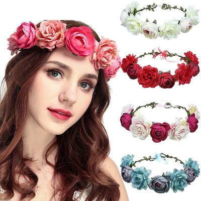 Flower Headband Head Garland Hair Band Crown Wreath Festival Boho Hippy Wedding