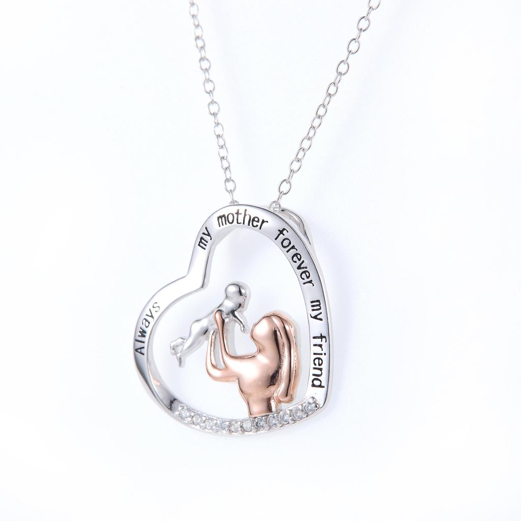 Exquisite necklace with pendant, "embrace of mother and child" jewelry, accessories for women on mother's day