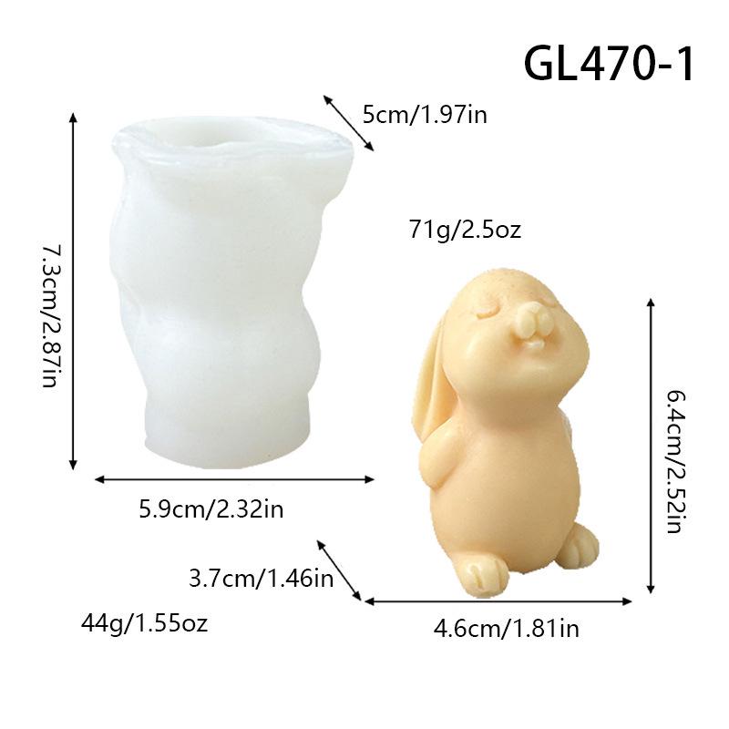 Handmade Creative Sitting Teddy Bear Silicone Candle Mold for Ornament or Aroma Stone Plaster.