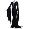 New Halloween sexy strap-on hip-wrapped gothic female European and American horn sleeve lace-up V-neck dress
