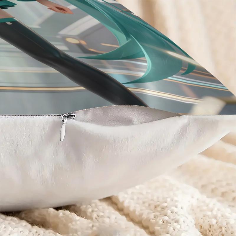 Sci-Fihatsune Miku Throw Pillow 18.18Inch Cushion Accent Pillow Includes Pillow Core Hd Print For Teens Sofa Bedroom Living Room