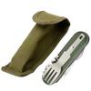 7 In 1 Multifunctional Stainless Steel Outdoor Picnic Tableware Foldable Fork Spoon Knife Camping Hiking Travelling Dinnerware