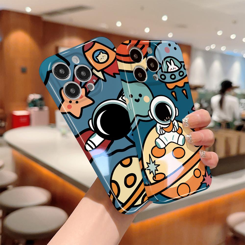 All-inclusive Film Handyhülle Cartoon Mode Design Hartschale Vollabdeckung Kameraschutzhülle für OPPO A60 A96 Reno12 Realme C53 C75