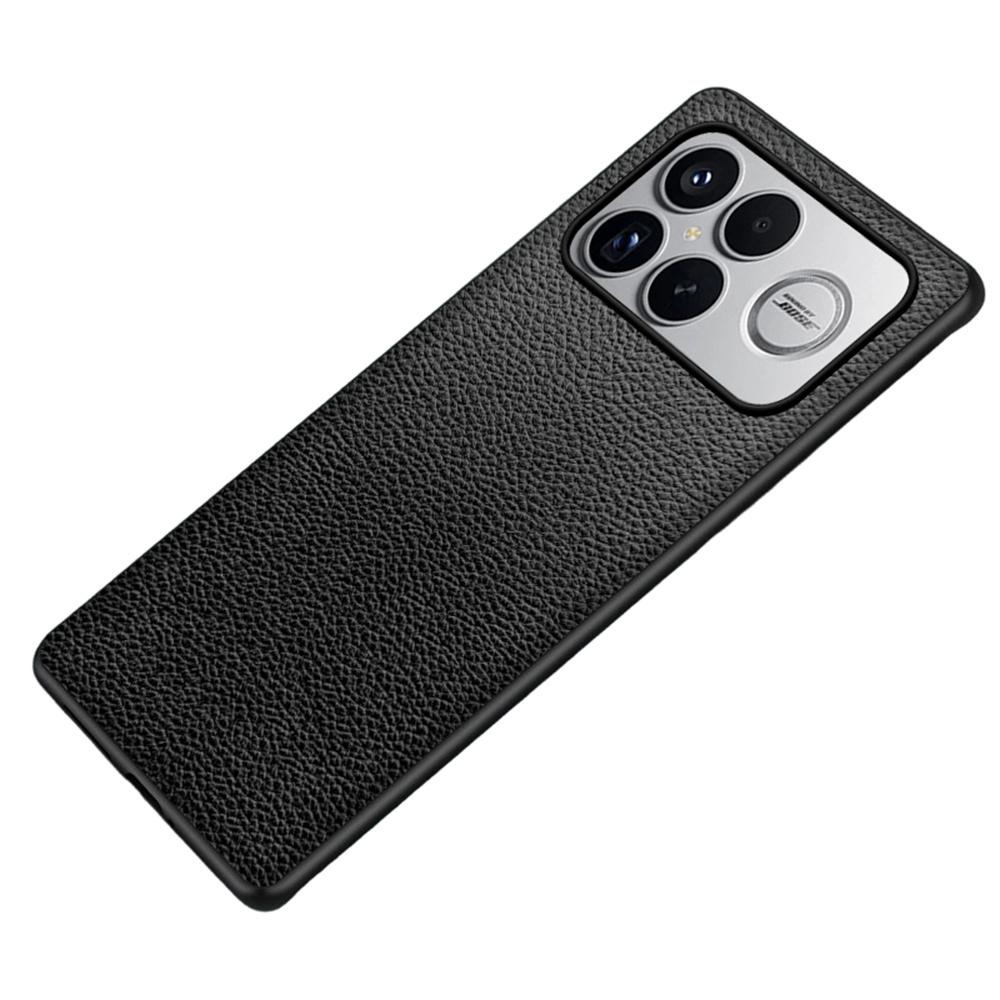 Phone Case For Xiaomi Poco F8 Pro / Redmi K90 5G Litchi Texture PU Leather Coated PC + TPU Protective Phone Back Cover