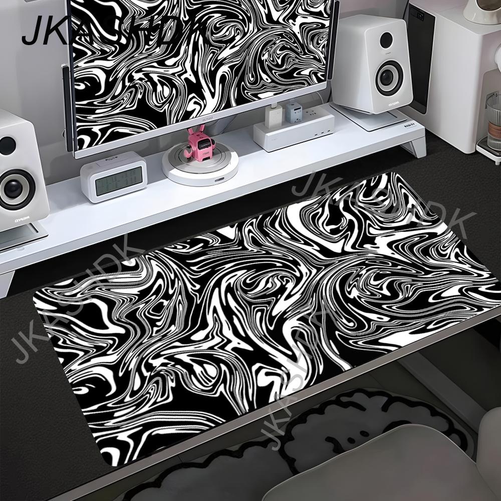 Large Black Strata Liquid Mouse Pad Computer Laptop Anime Keyboard Carpet XXL Large Nonslip Mousepad Gamers Decoration Desk