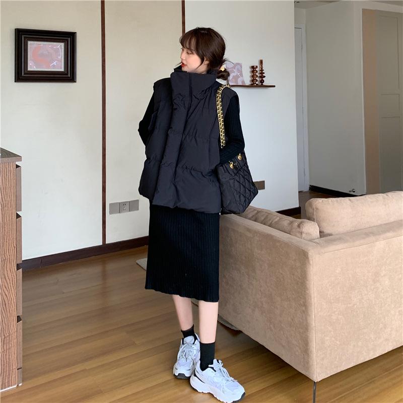 Women's Batwing Down Cotton Vest - Trendy Korean Style Autumn/Winter Outerwear 2026