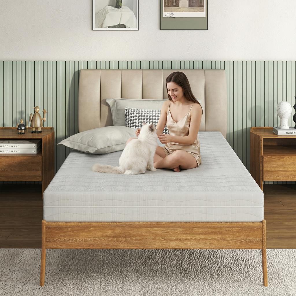 Comfort Foam Mattress 160x200 cm, Foam Core with Nubs, 3D Air Mesh Cover & 100g Fleece, Orthopedic Lying Pad, Vacuum-Packed