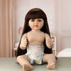 Vinyl Simulation Doll Reborn Baby 55cm Long Hair Doll Simulation Children's Play House Toy
