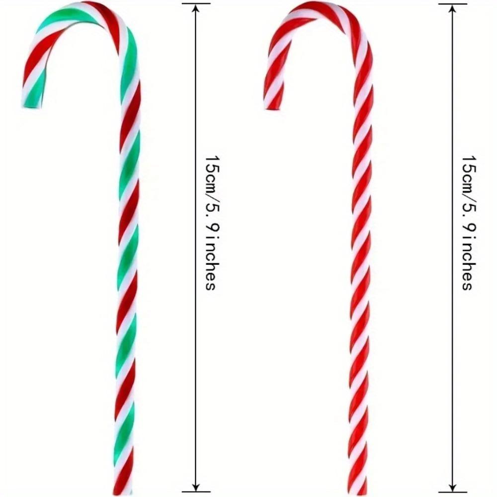 12-Pack Acrylic Candy Cane Ornaments For Christmas Tree - Festive Hanging Decorations For Holiday & New Year Celebrations