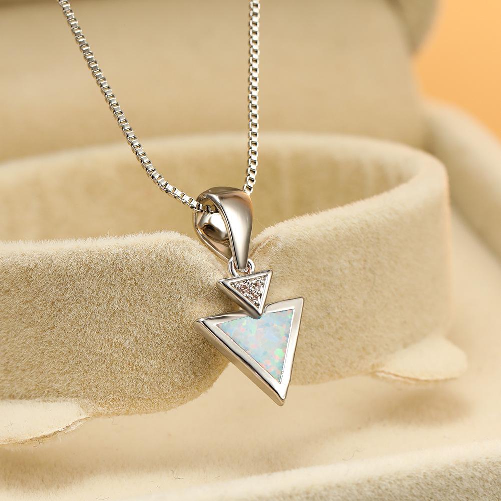 Mode Pendel Überlappendes Dreieck Anhänger Schlüsselbeinkette Hip Hop Trendy Damen Accessoires