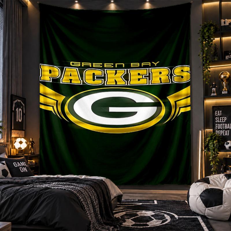Wall Hanging Tapestry Green Bay Packers Print Cloth for Living Room Bedroom Home Decor