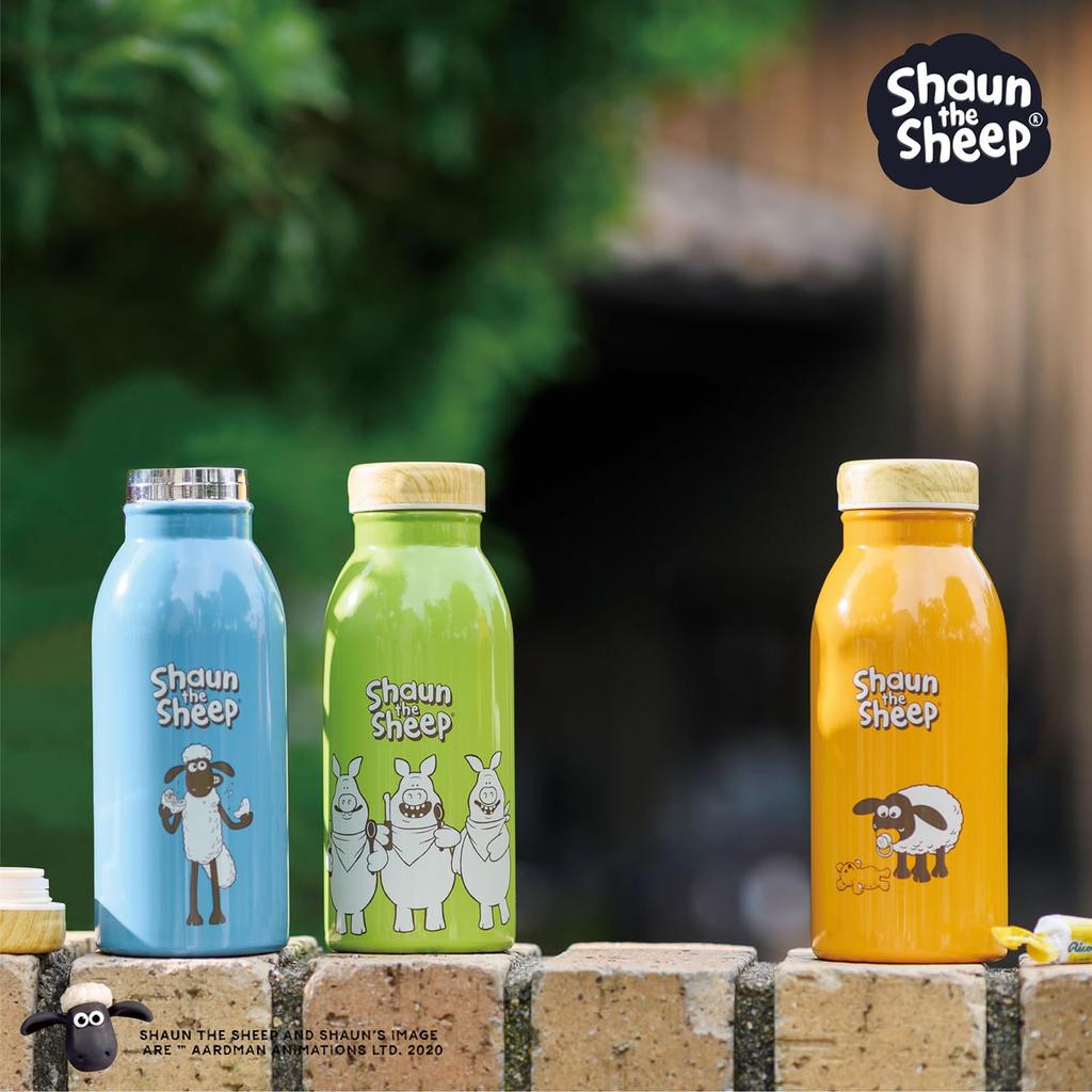 The Stainless Steel Water Shaun 3 246008 "Shaun Sheep" Bottle, Approx. 360ml, & Pigs,