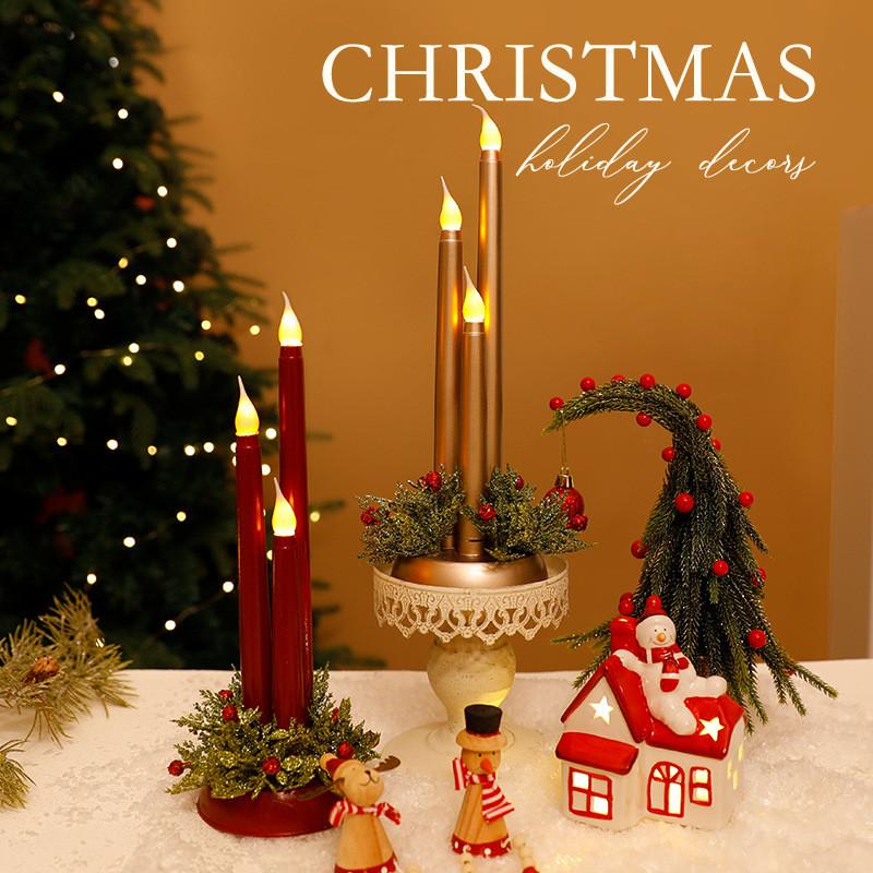 European American Style Led Christmas Candles With Safe Flameless Light For Home Decor