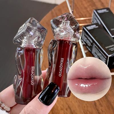 Glass Crystal Water Light Lip Gloss Mirror Glossy Liquid Lipstick Transparent Hydrating Plumping Lip Tint Long-Lasting Moisturizing Makeup