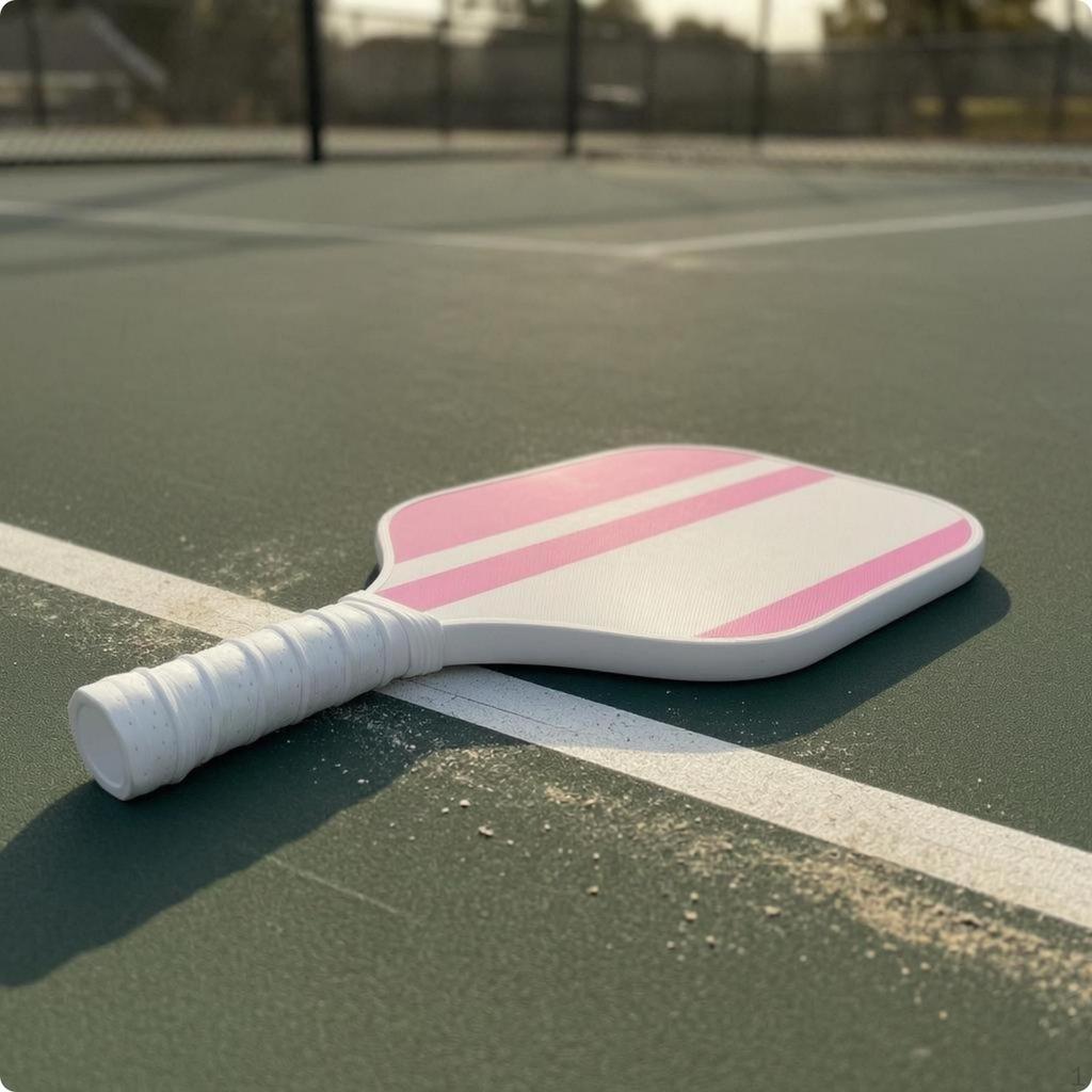 Fiberglass Paddle Racket Textured Grip Pink