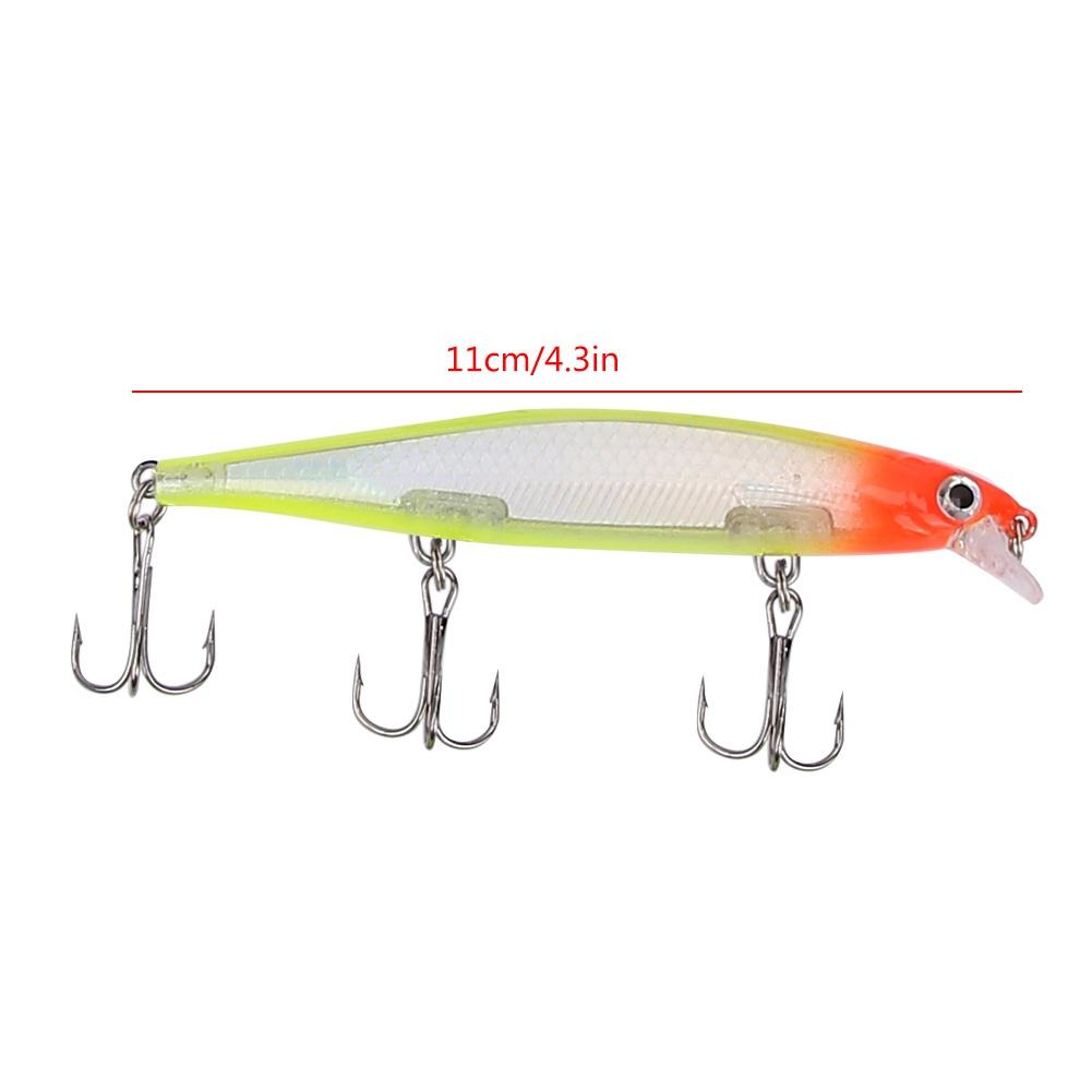 HENG JIA 11CM Vivid Lures Artificial Minnow Fishing Bait with Hooks