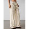 Women's Spring Retro Striped Wide-Leg High-Waisted Slimming Straight-Leg Casual Pants for Work