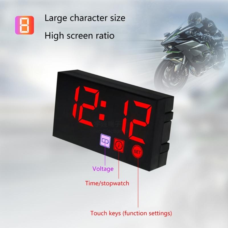 12V Motorcycles Digital Clock Voltmeter Thermometer Motorcycles Accessory  Electronic Meter Waterproof