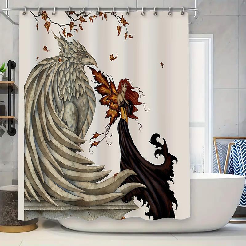 

Gothic Fantasy Bath Curtain Dark Forest Witch Spooky Halloween Shower Curtain Macabre Gothic Decor Witchy Room Aesthetic Home De W60H190(CM)-1 Pcs