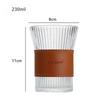 Japanese Vertical Pattern Milk Glass Tea Cup Transparent Wine Glass Anti-scalding Insulation Brewing Fair Cup Coffee Drinkware