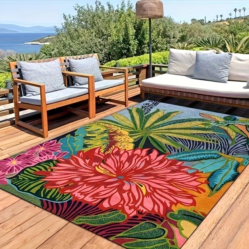 Tropische Bloemen Buitenkleed Lente Zomer Terras RV Picknickmat Makkelijk Schoon te Maken Woonkamer Vloerkleed Huisdecoratie 80x120cm 31x47inch