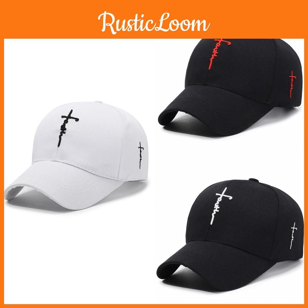 English Embroidered Cross Baseball Cap Adjustable Peaked Caps Protection Sun