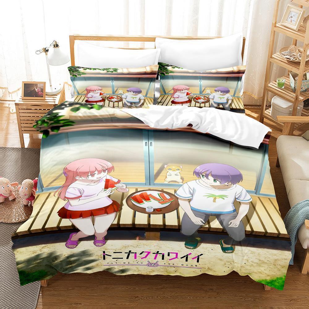 Anime TONIKAWA: Över Månen För Dig Sängkläder Set Enkel Twin Full Queen King Size Sängset Vuxen Barn Sovrum Påslakanset