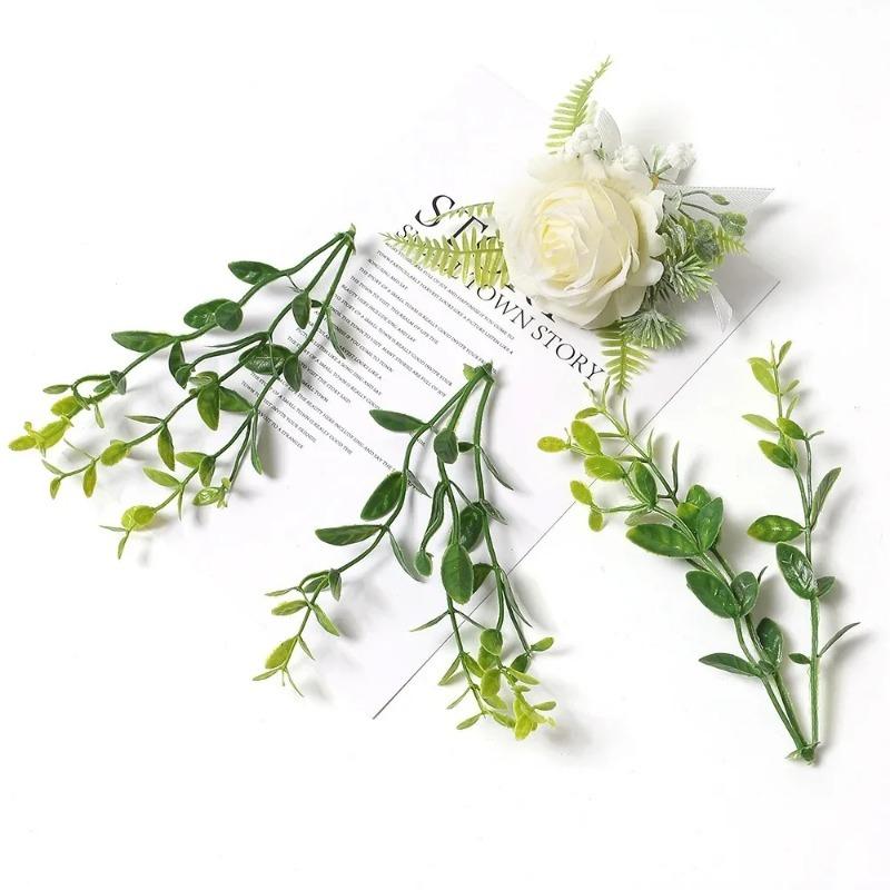 Green Artificial Plants Leaf Party Home Wedding Decor Accessories DIY Cake Candy Box Garland Christmas Decoration Flowers Wreath