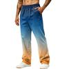 Men's Printed Wide Leg Jogger Sweatpants with Pockets for Casual Athletic Wear