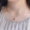 FY-0001 Red Zircon Necklace Women's 925 Sterling Silver Trendy Gold Plated Simple Fashionable Versatile Elegant Light Luxury