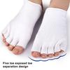 Yousheng 1 Pair Half Palm Gel Five-toe Socks Women Invisible Non-Slip Toeless Socks Sweat-Absorbent Breathable Stretchy White No Show Toe Socks