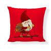 Red Series Santa Claus Pattern Throw Pillow Cover with Short Plush Print for Living Room Sofa Decoration Cushion Cover