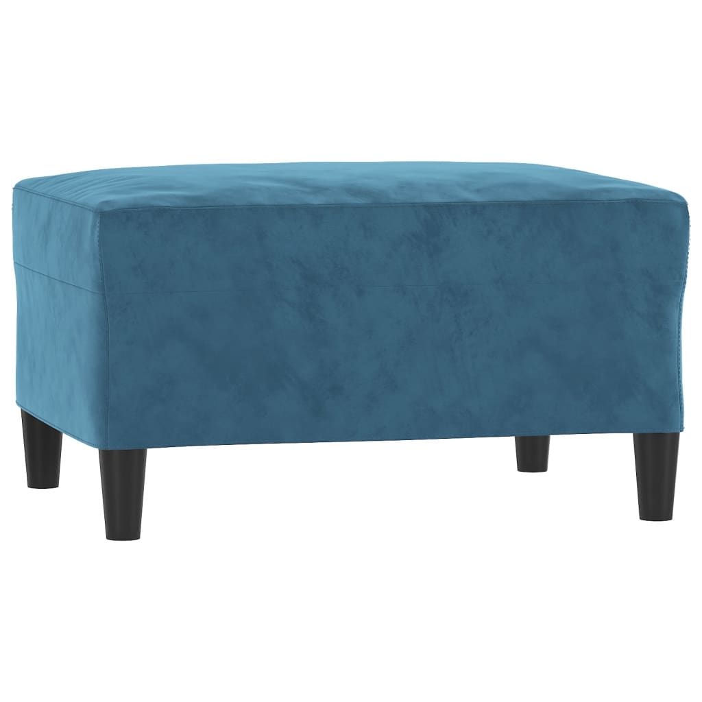 3 Piece Sofa Set with Cushions Blue Velvet