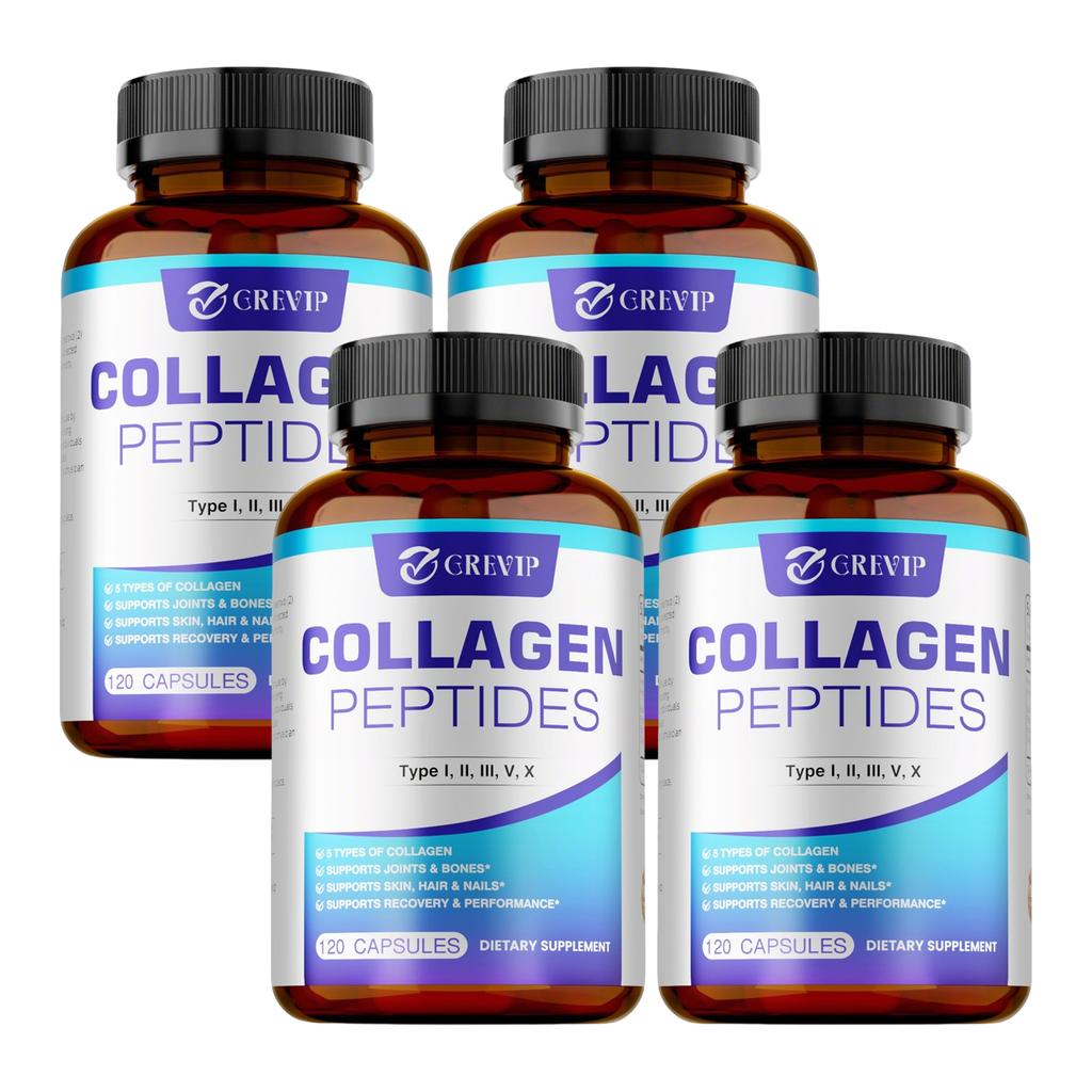 Premium Collagen Capsules, Various Types of Hydrolyzed Collagen Supplements, for Skin Care and Joint Health.