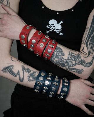 Nnpcs Skull Leather Bracelet
