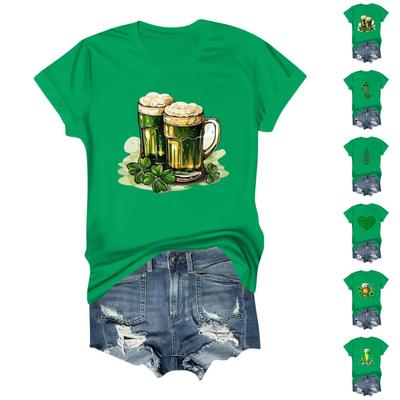 Γυναικείο Casual Πουκάμισο T-shirt Με Σχέδια Στρογγυλή Λαιμόκοψη Πουλόβερ Κοντομάνικο Top